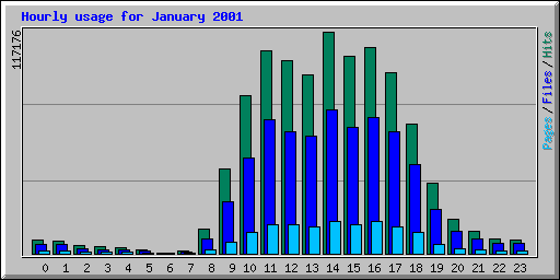Hourly usage for January 2001