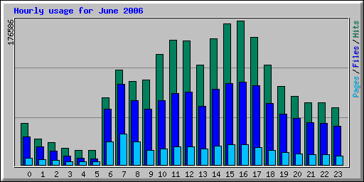 Hourly usage for June 2006