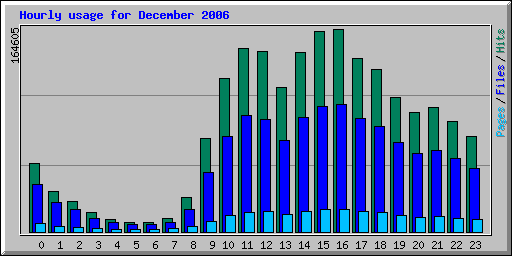 Hourly usage for December 2006